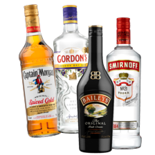Baileys, Gordon's, Smirnoff of Captain Morgan